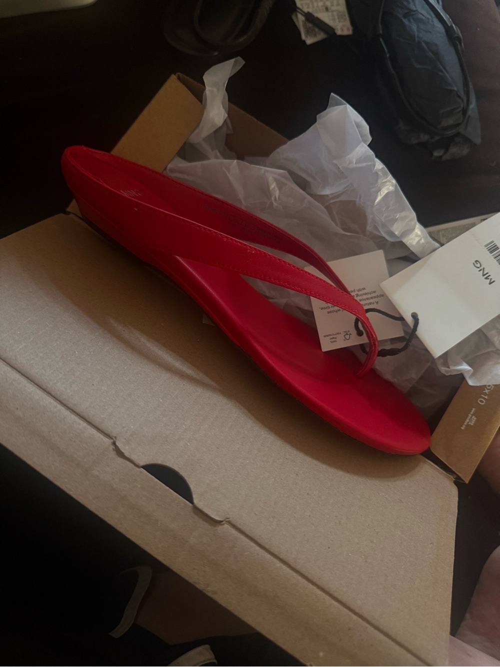 Mango Red Thong Sandals
